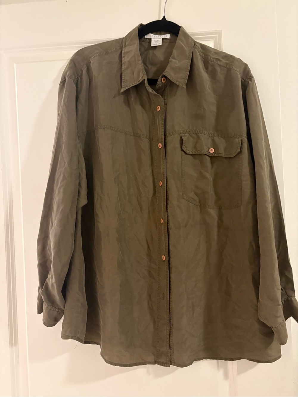 The Limited 100% Silk Utility Button-Up Shirt | Size L
